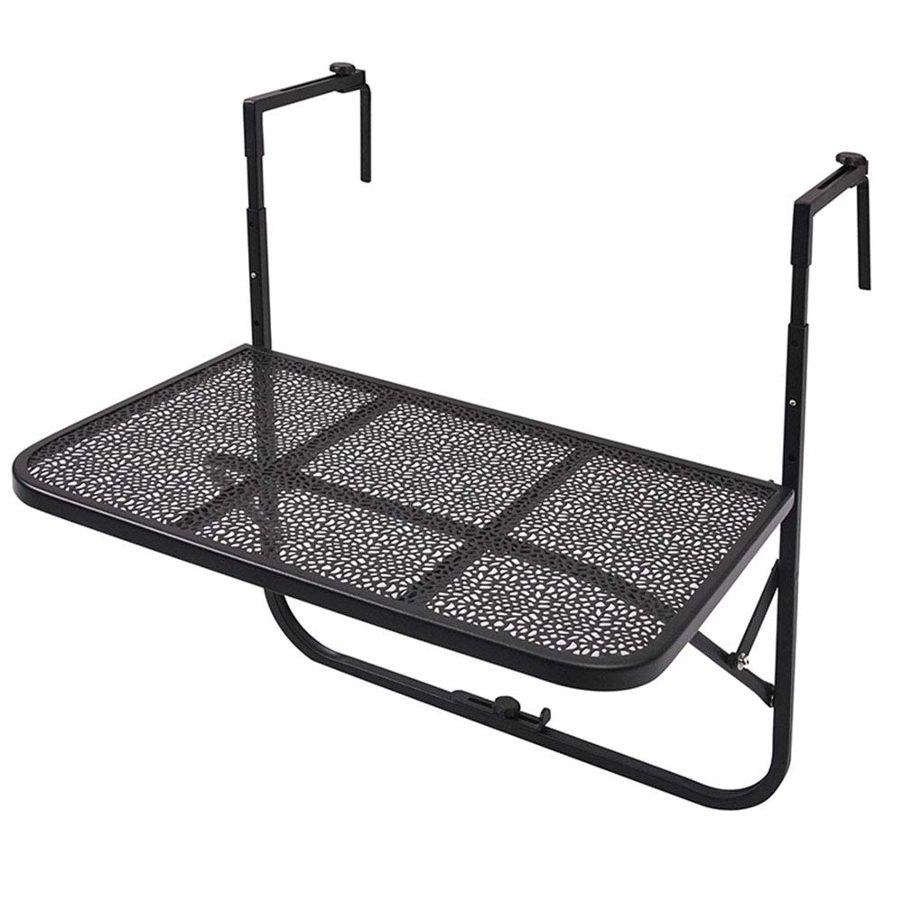 SHATONG Adjustable Hanging Table - Wall Mounted Folding Desk for Balcony, Outdoor, Terrace & Garden - Portable Coffee Table with Railing Mount - Perfect for Small Spaces, Apartments & Patio Relaxation