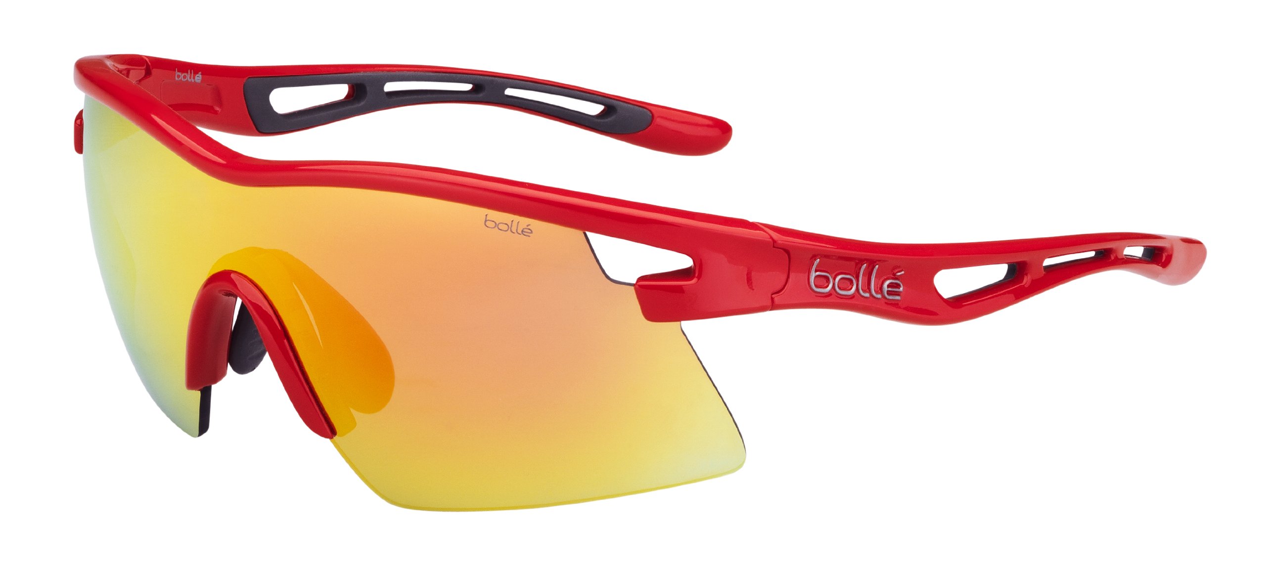 Bolle Vortex Sunglasses - Red Frame with Fire Lens for Men & Women - UV Protection, Polarized Sports Sunglasses for Running, Cycling, and Outdoor Activities