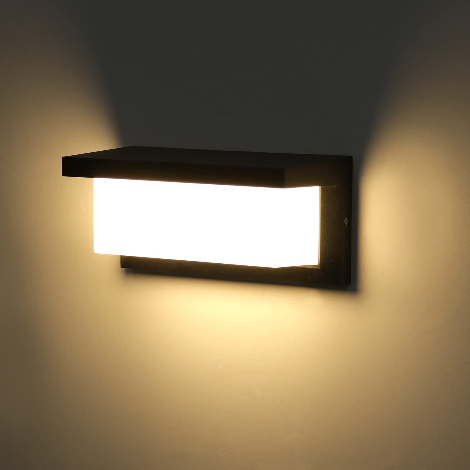 Phenas 18W Outdoor LED Wall Light - Waterproof Exterior Wall Sconce, Hardwired 3000K Warm White for Garden, Patio, Garage, Porch, Courtyard, Backyard, Villa & Terrace | Durable Weatherproof Lighting for Home & Commercial Use
