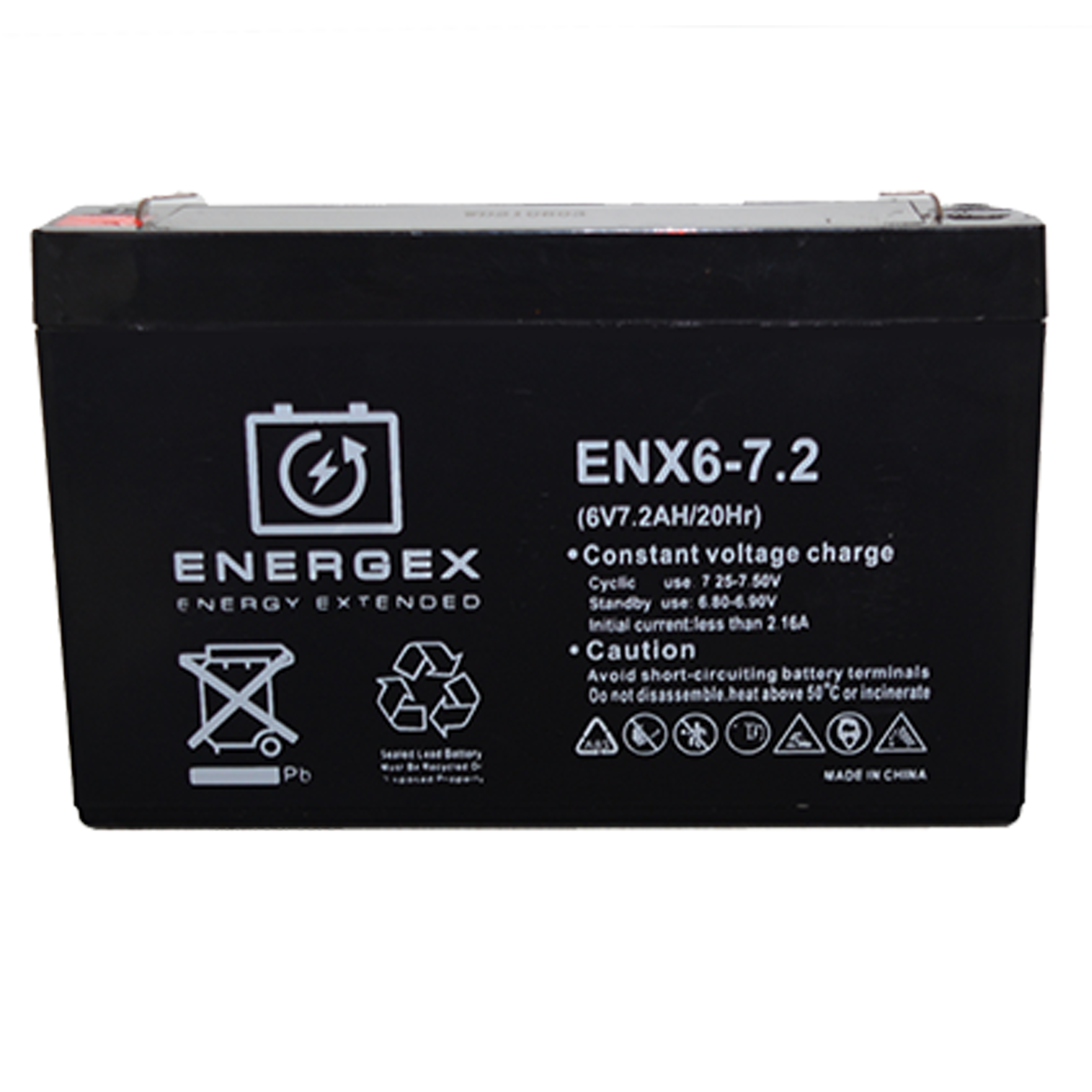 Energex 6V 7.2Ah SLA Battery for Power Wheels, Golf Carts, Emergency Lights - F1 Terminal Rechargeable Sealed Lead Acid Battery for Kids Ride-On Toys and Backup Power Systems