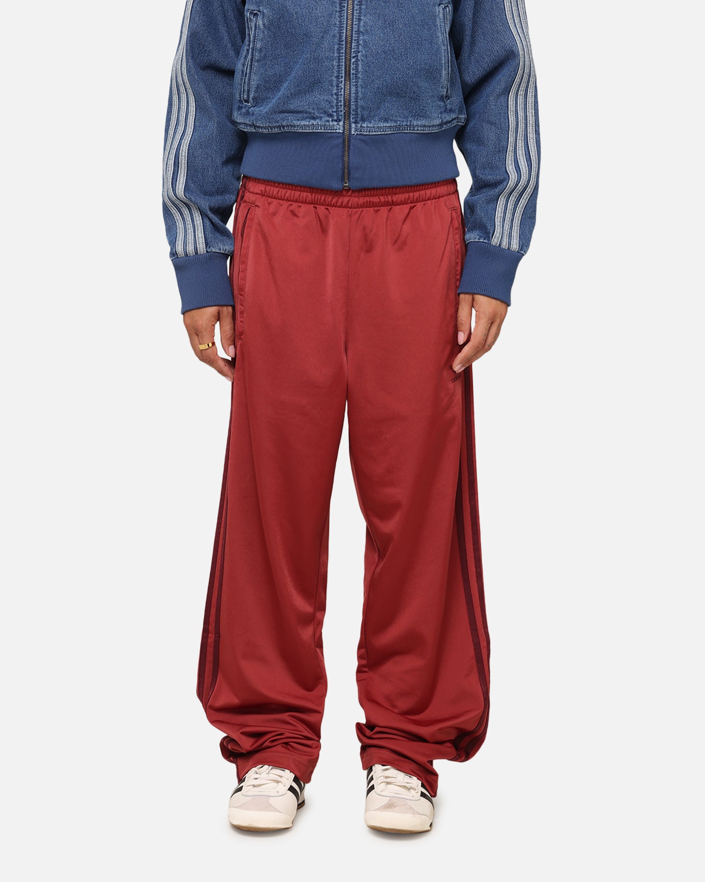 Adidas Firebird Track Pants for Women - Ruby Red Athletic Joggers for Running, Gym & Casual Wear