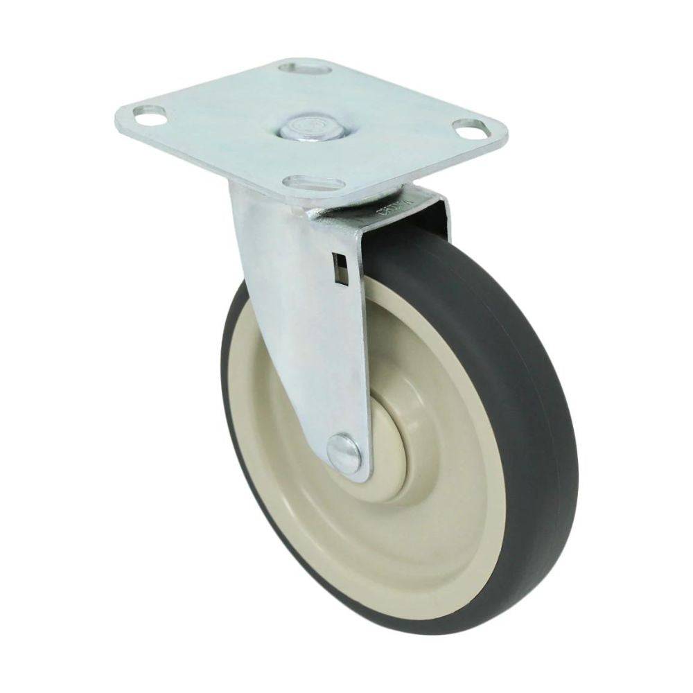 6 x 1 1/4 Inch Heavy Duty Polypropylene Swivel Casters - 350 lb Capacity - Smooth Rolling Wheels for Industrial Carts, Workbenches & Warehouse Equipment