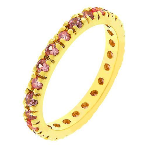 Pink Cubic Zirconia Eternity Ring for Women - 925 Sterling Silver Wedding Band, Anniversary Gift, Promise Ring - Perfect for Valentine's Day, Engagement & Special Occasions