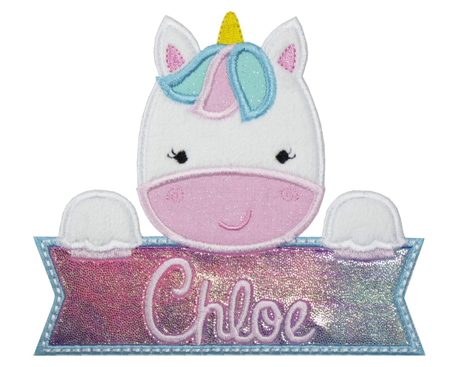 Personalized Unicorn Name Patch - Custom Sew On or Iron On Patch for Kids' Backpacks, Jackets & DIY Crafts