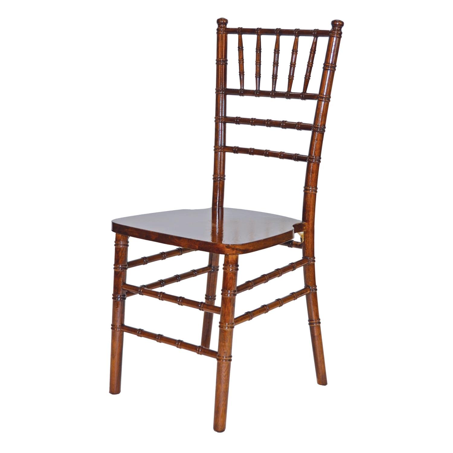 2-Pack Rhino Wood Chiavari Chairs with Velcro Cushion - Elegant Wedding Chairs for Indoor/Outdoor Events, Banquets & Home Decor (Fruitwood Finish)