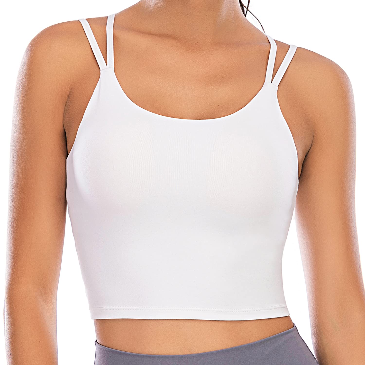 Vorcy Women's Padded Sports Bra - High Support Fitness Workout Running Camisole Crop Top with Built-in Bra - Perfect for Yoga, Gym & Active Lifestyle