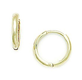 14K Yellow Gold Small Round Hinged Hoop Earrings 11x11mm - Elegant Dainty Jewelry Gift for Women, Brides, Girlfriends - Perfect for Weddings, Anniversaries & Special Occasions