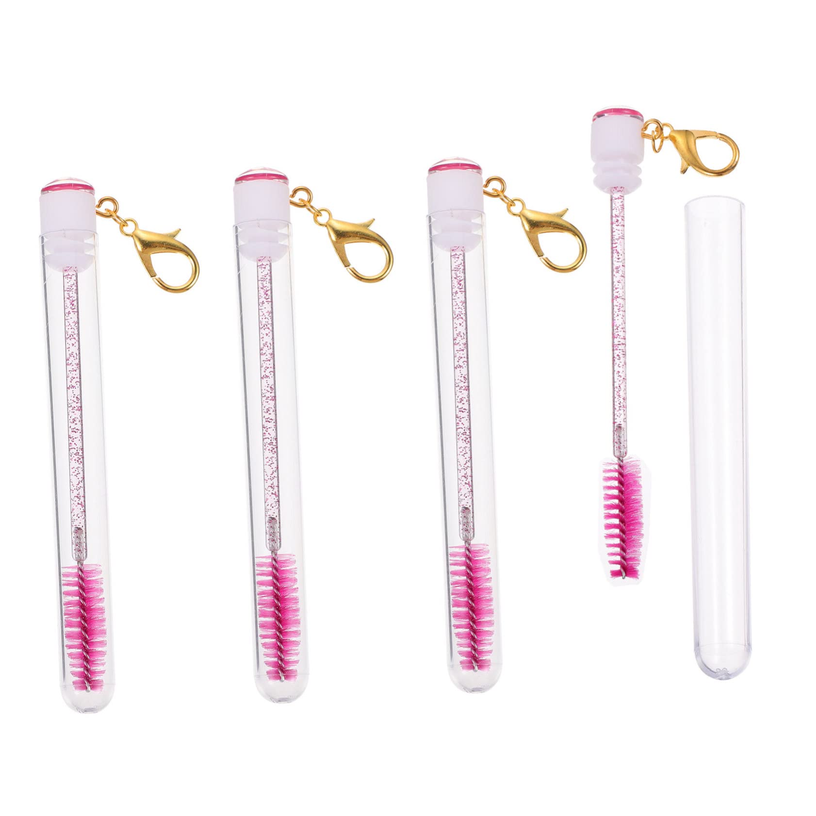 FOMIYES 4pcs Tube Mascara Brush & Eyelash Applicator Set - Portable Lash Extension Tools for Professional & Home Use - Perfect for Makeup Artists, Salon, Travel & DIY Beauty