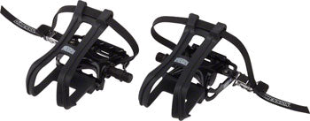 DIMENSION Competition Bike Pedals with Toe Clips - Lightweight Aluminum Alloy Cycling Pedals for Road & Mountain Bikes - Perfect for Racing, Training & Commuting