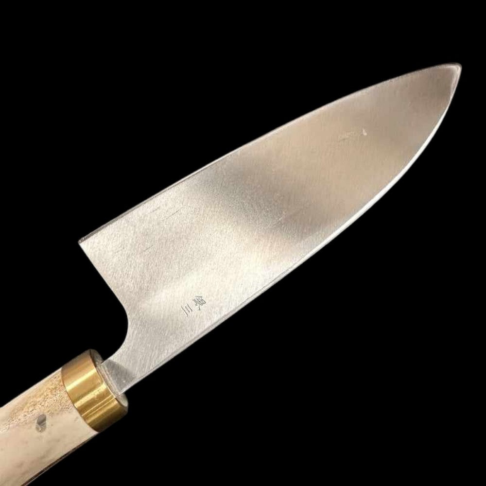 Takeshi Saji Ginsan #3 165mm Deba Knife with Deer Horn Handle - Premium Japanese Kitchen Knife for Sushi, Fish Filleting & Professional Cooking
