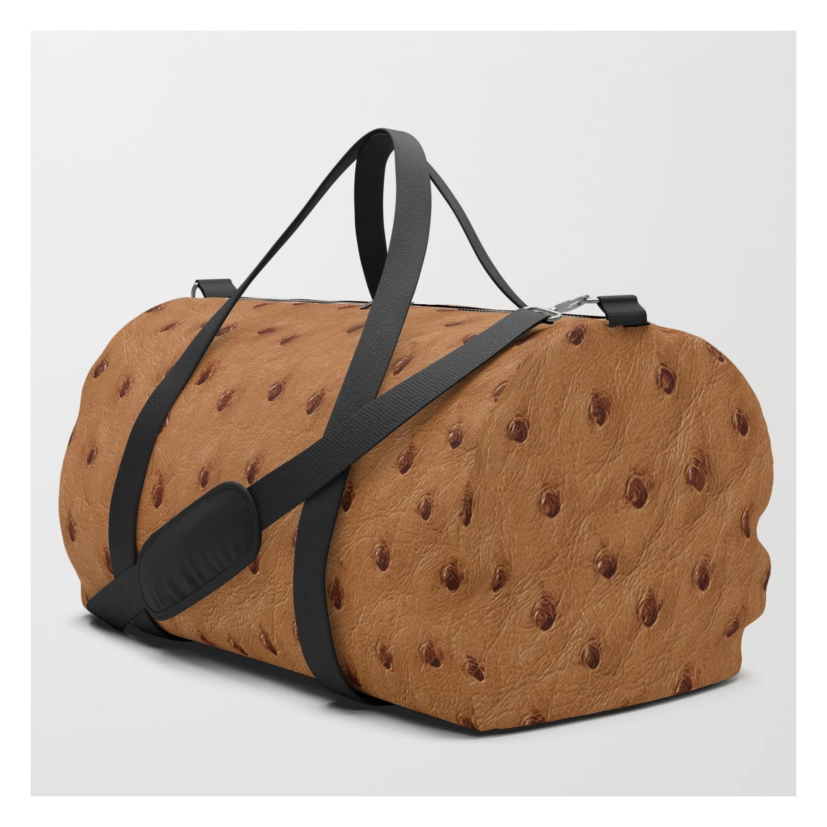 Looly Elzayat Ostrich Skin Travel Duffle Bag Set of 3 - Stylish Carry-On Luggage for Weekend Trips & Gym Essentials