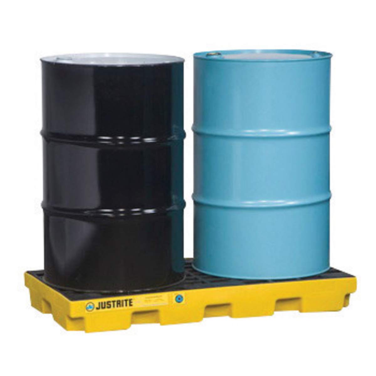 2 Drum Spill Containment Pallet - 2.5k lb Capacity - Secondary Containment for Oil Drums & Chemical Storage - Ideal for Warehouses, Factories & Industrial Workplaces