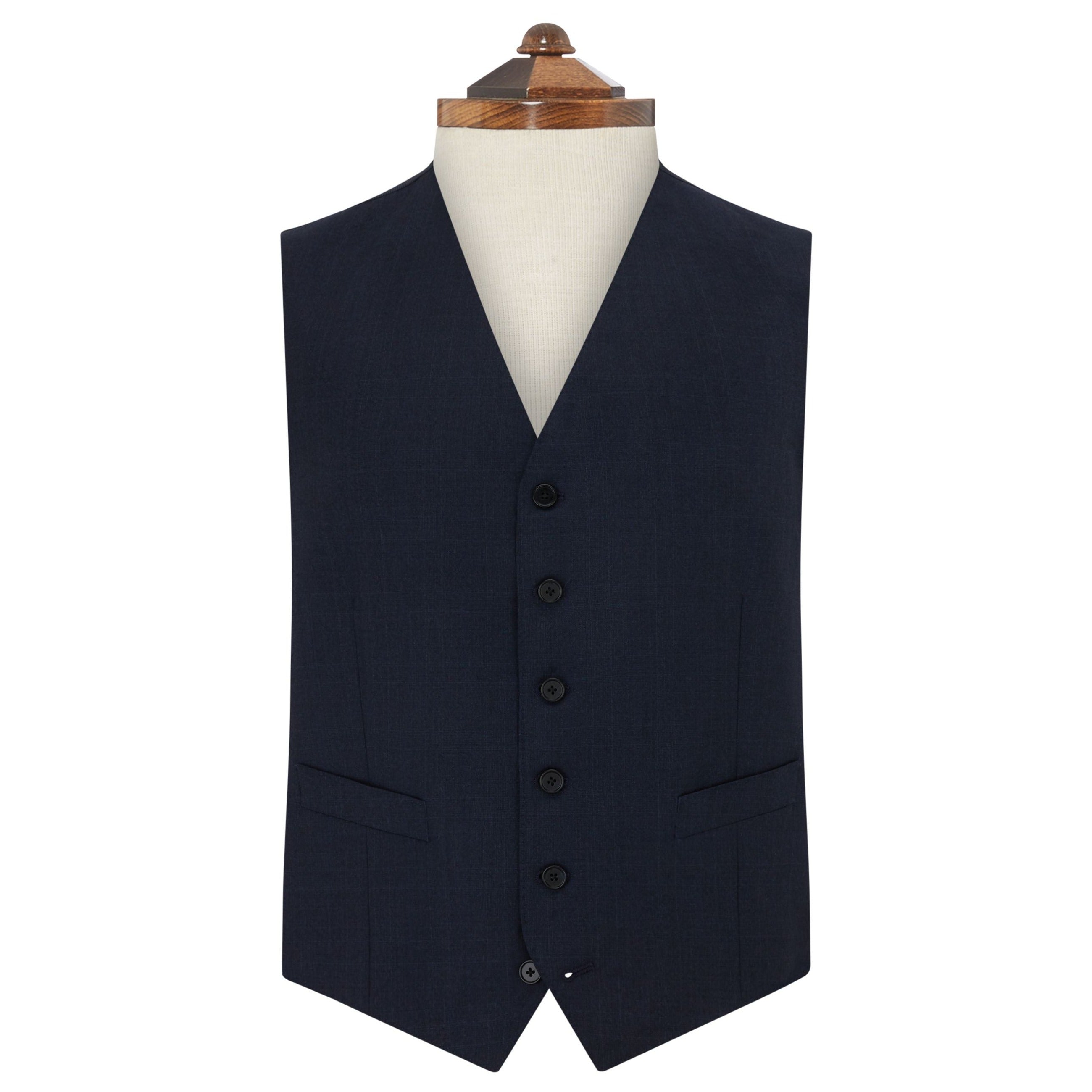 Hyde Light Navy Prince of Wales 150s Waistcoat for Men | Premium Wool Vest for Formal Wear & Business Attire | Perfect for Weddings, Office & Special Occasions