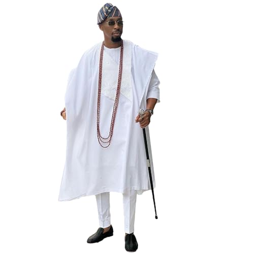 Premium African Men's Clothing Set - Traditional Wedding Agbada Boubou with Embroidery | Nigerian Caftan Outfit for Men | Perfect for Weddings, Cultural Events & Special Occasions