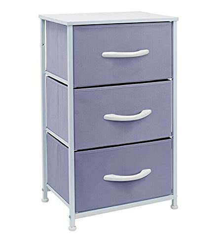 3-Drawer Purple Neces Dresser - Bedroom Storage Organizer, Closet Cabinet & Furniture for Clothes, Shoes & Accessories | Perfect for Small Spaces, Kids Rooms & Dorm Organization