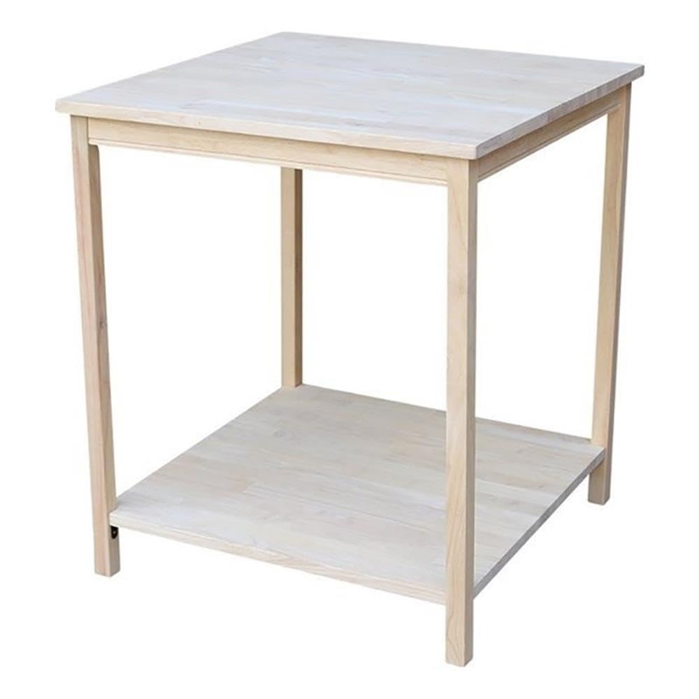 Pemberly Row Solid Hardwood Table - Natural Finish for Office & Home Desks
