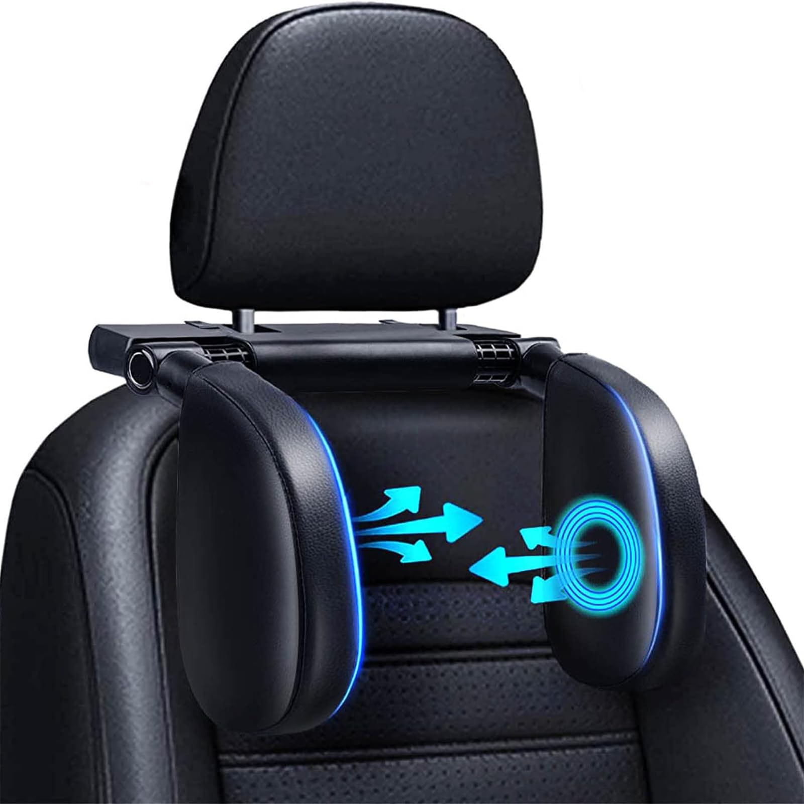180 Degrees Adjustable Car Headrest Pillow - Memory Foam Neck Support for Adults & Kids - Travel & Road Trip Sleeping Aid - Universal Fit for Cars, SUVs & Booster Seats (Black) - Perfect for Long Drives & Commuting