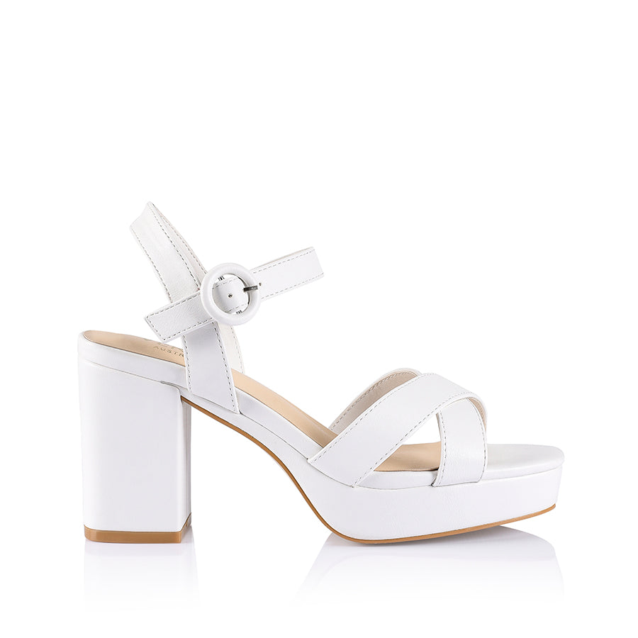 Heppell Women's Platform High Heels - Comfortable & Stylish Chalk Color for Parties, Weddings & Evening Events