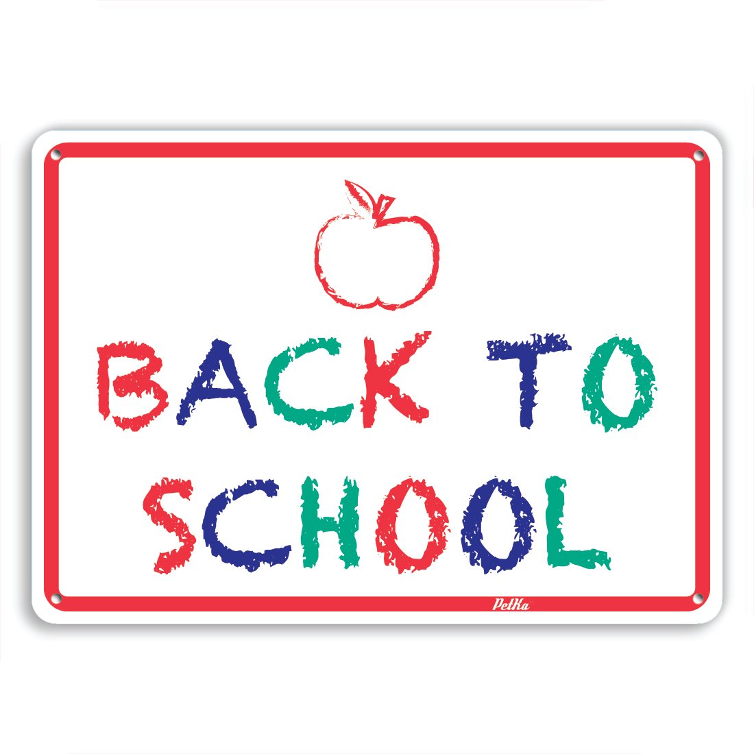 14x10 Inch Aluminum Back to School Sign - Durable Metal Decor for Classroom, Office, or Home Study Area