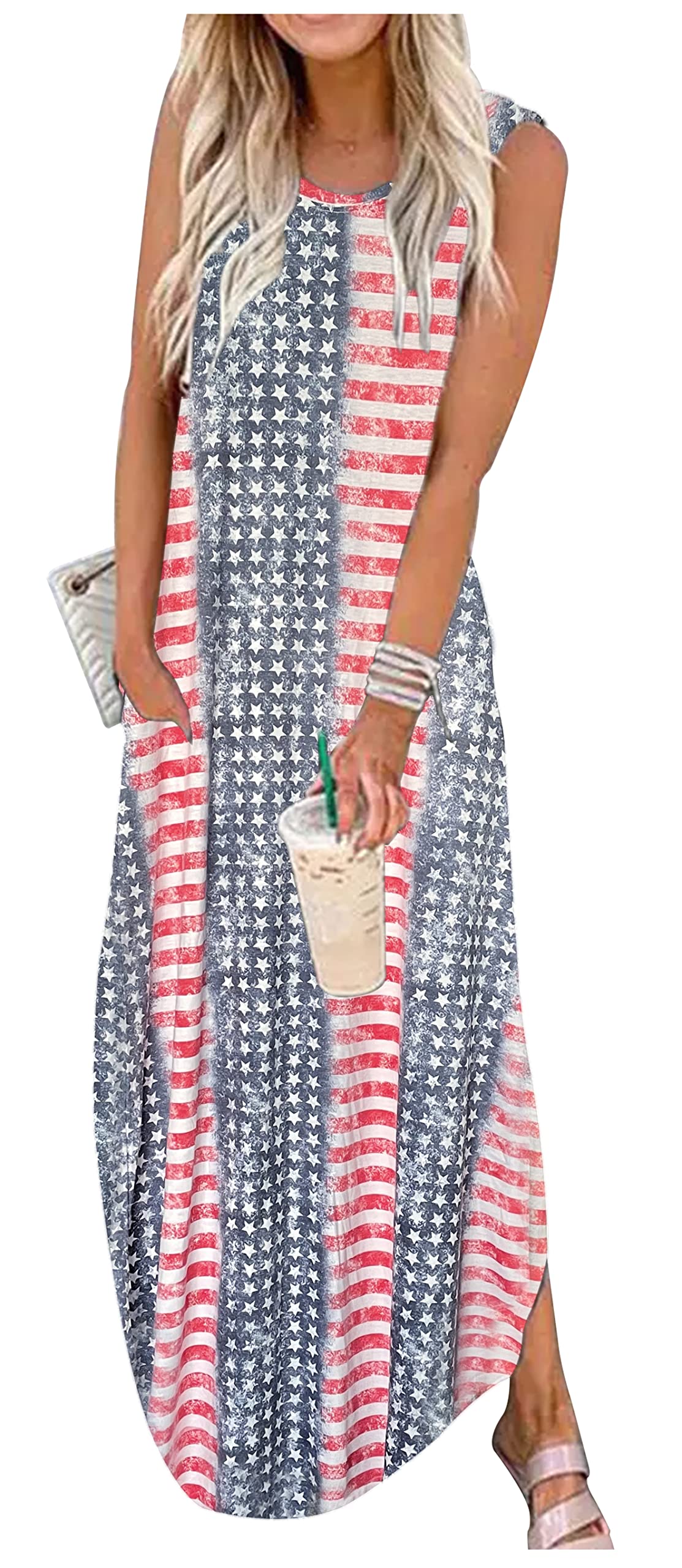 2025 Women's Summer Dresses - Boho Floral Maxi Sundress with Pockets for Beach Vacation & Tropical Getaways | Perfect for Pool Parties, Resort Wear & Casual Outings