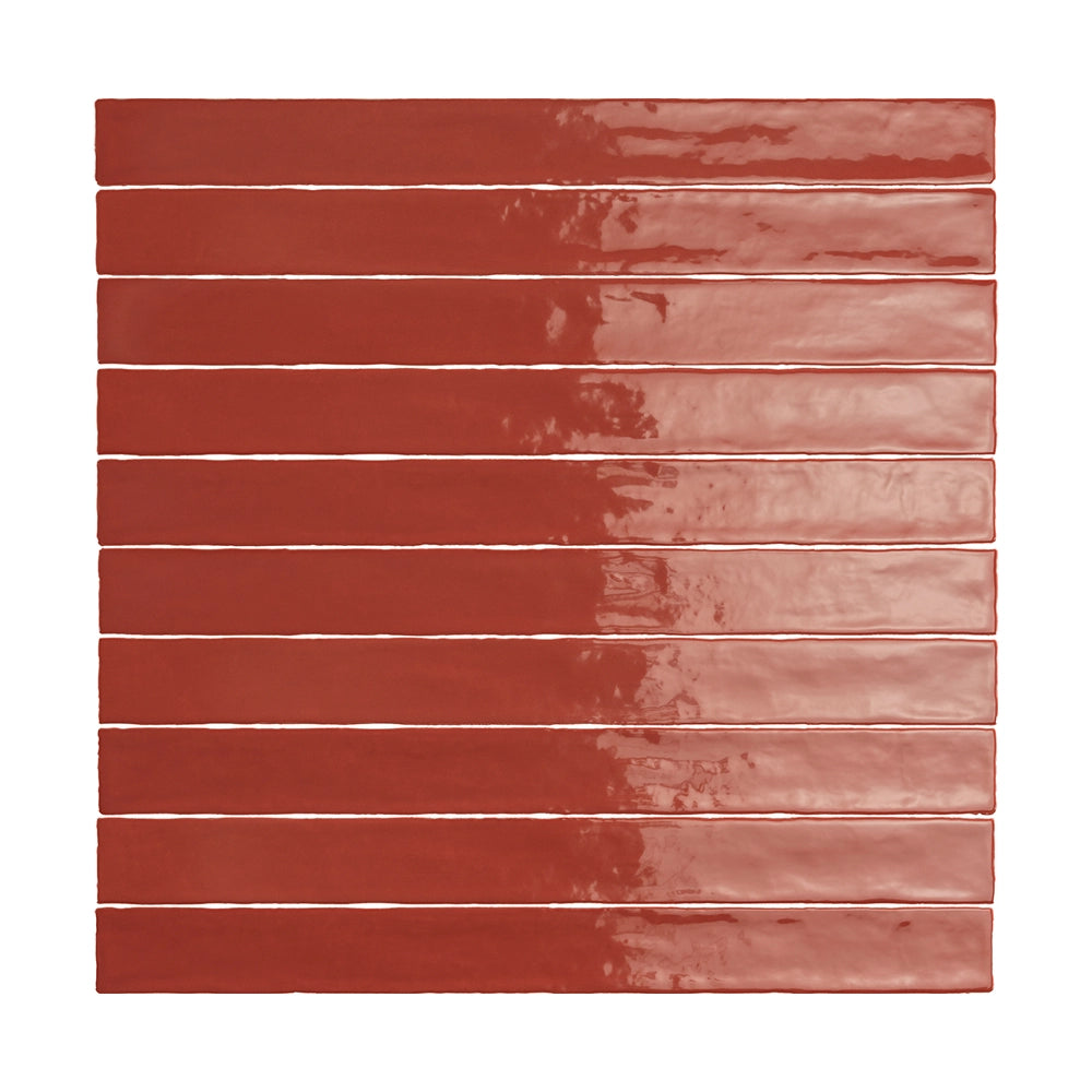 ModLine Ceramic Wall Tiles – 2x20 Rustic Clay Backsplash Tiles for Kitchen & Bathroom | Handmade Ceramic Subway Tiles for Home Renovation & Interior Design