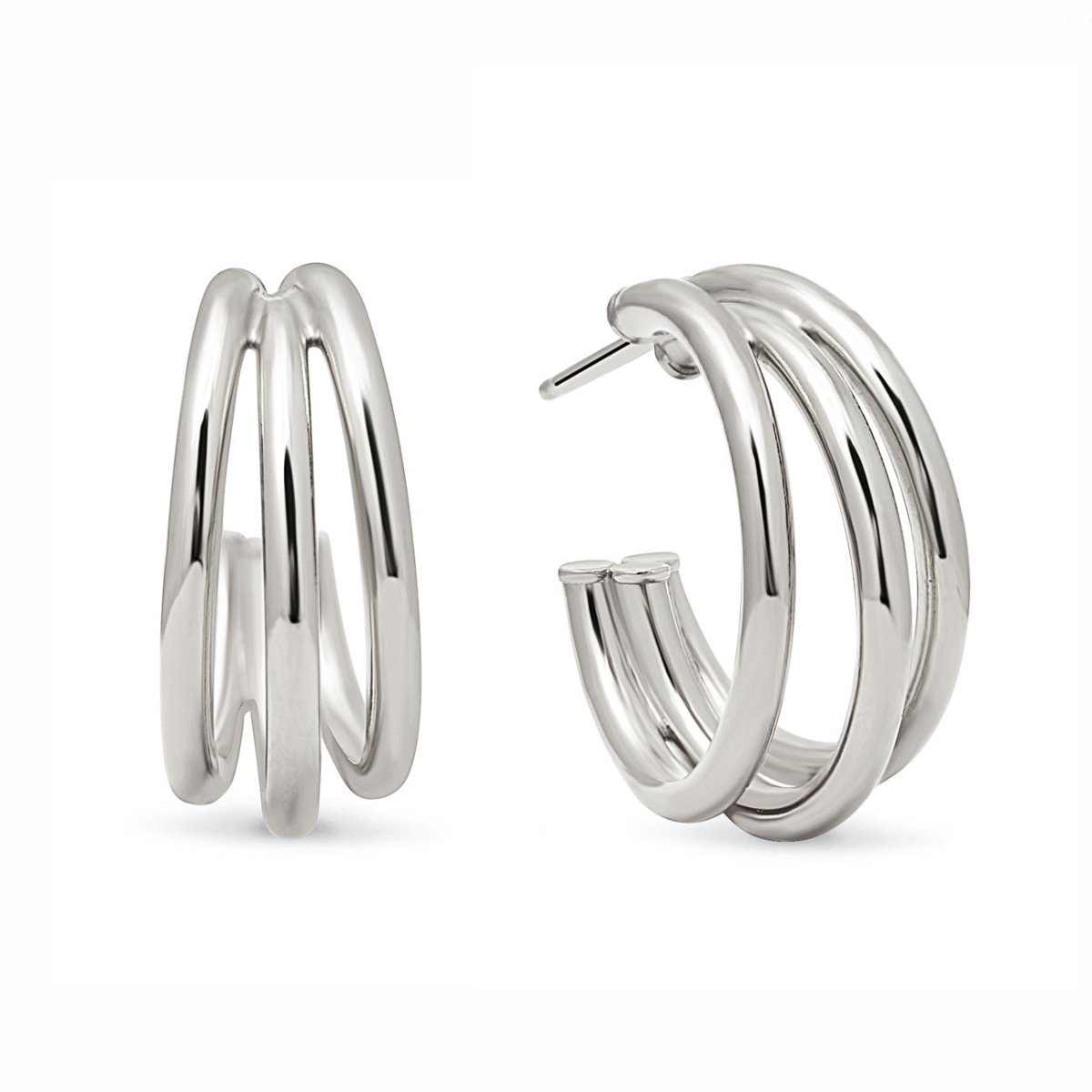 Stylish Triple Hoop Earrings for Women - Trendy Gold/Silver Layered Hoop Earrings - Perfect for Everyday Wear, Parties & Gifts