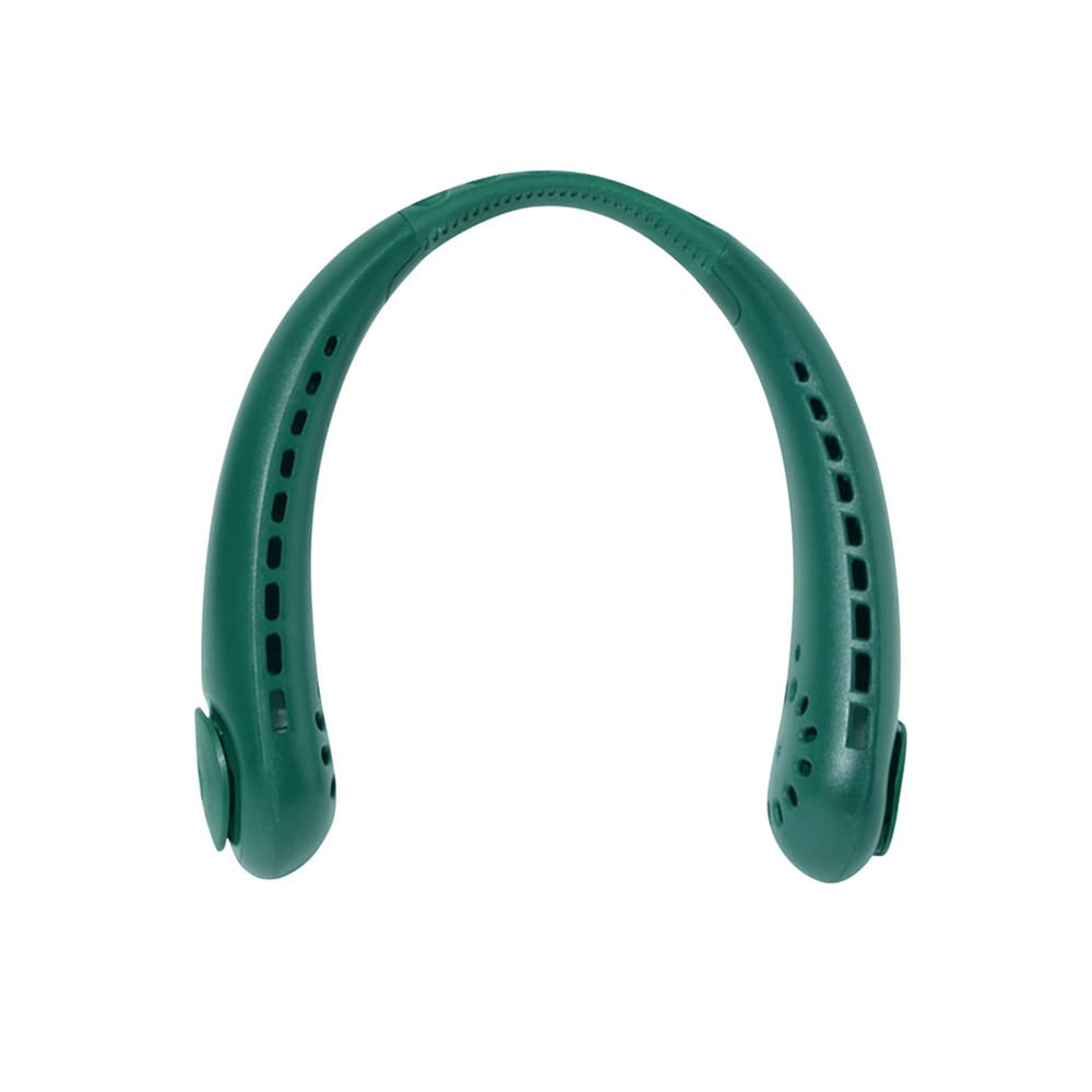 Portable Hands-Free Bladeless Neck Fan - 3 Speed Rechargeable USB-Powered Wearable Personal Fan with Headphone Design for Outdoor, Indoor, Office, Gym & Travel (Green)