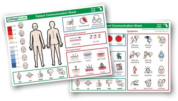 Widgit Health Patient Communication Sheets - 10 Sheet Pack for Effective Healthcare Communication | Ideal for Hospitals, Clinics, and Caregivers