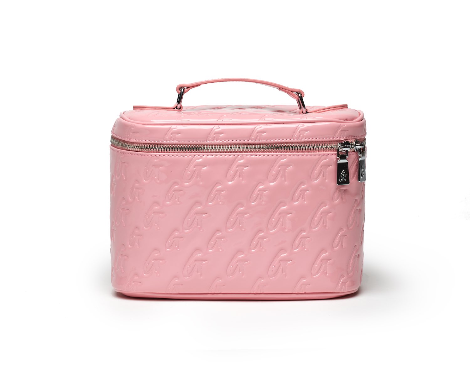 Large Monogram Toiletry Bag with Mirror - Pink | Travel Cosmetic Organizer for Women & Men | Perfect for Vacation, Gym, and Makeup Storage