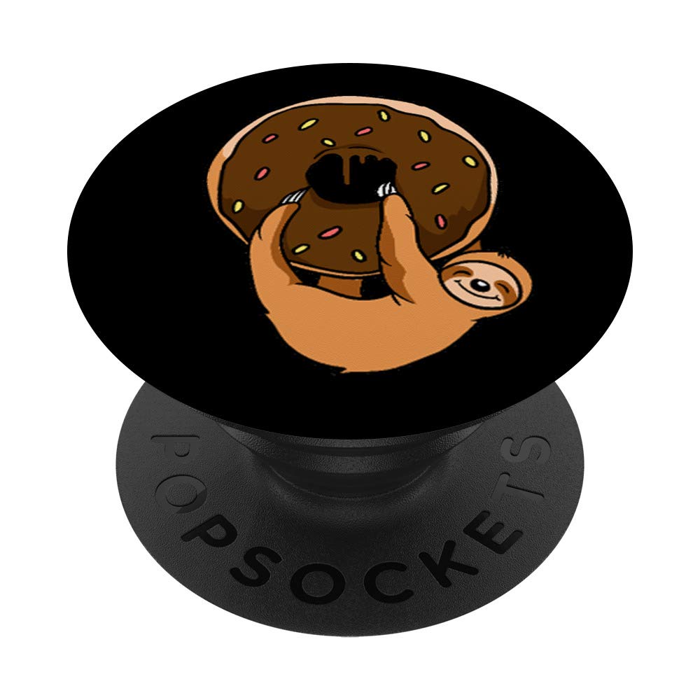 Funny Sloth Donut Lover PopSockets Swappable PopGrip - Cute Sloth Design for Phone & Tablet Accessories - Perfect for Donut Enthusiasts & Animal Lovers