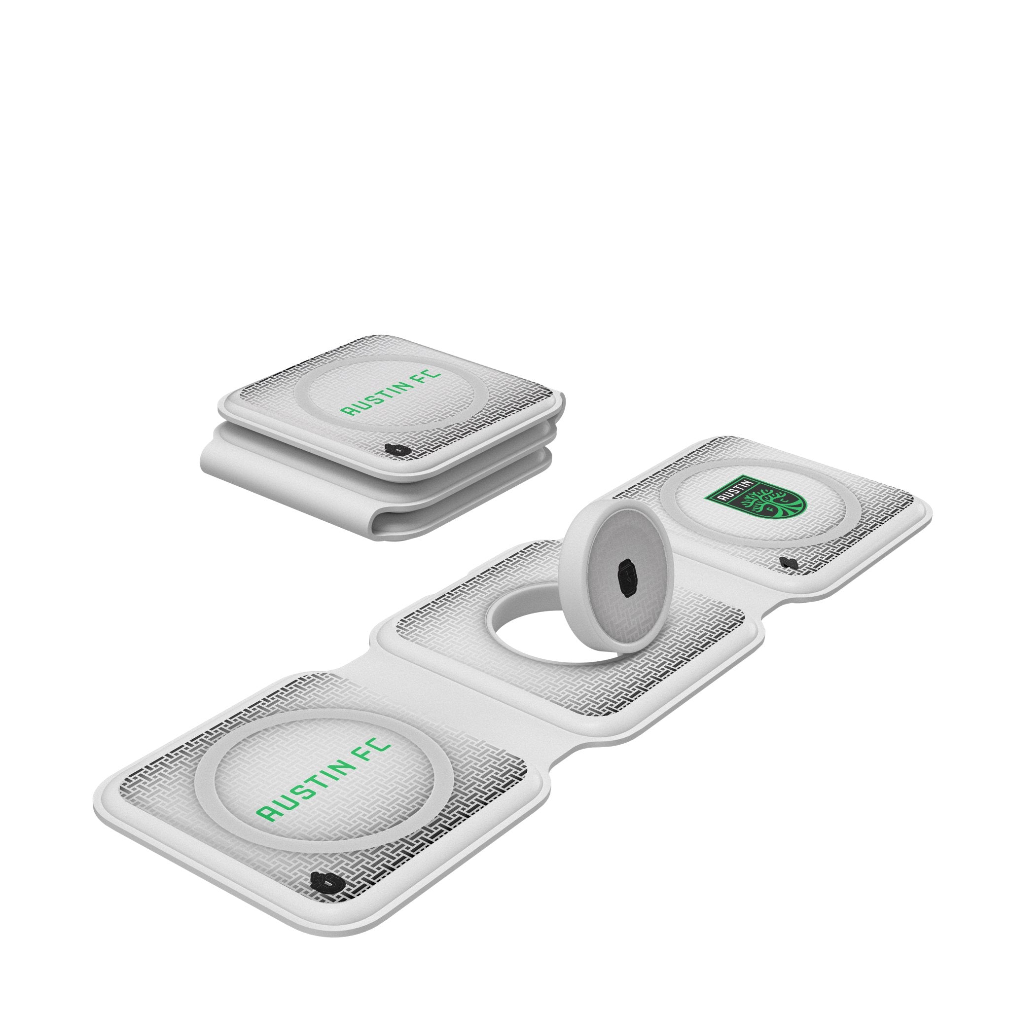 Austin FC Linen Foldable 3-in-1 Wireless Charger for iPhone, Android & AirPods - Perfect for Home, Office & Travel