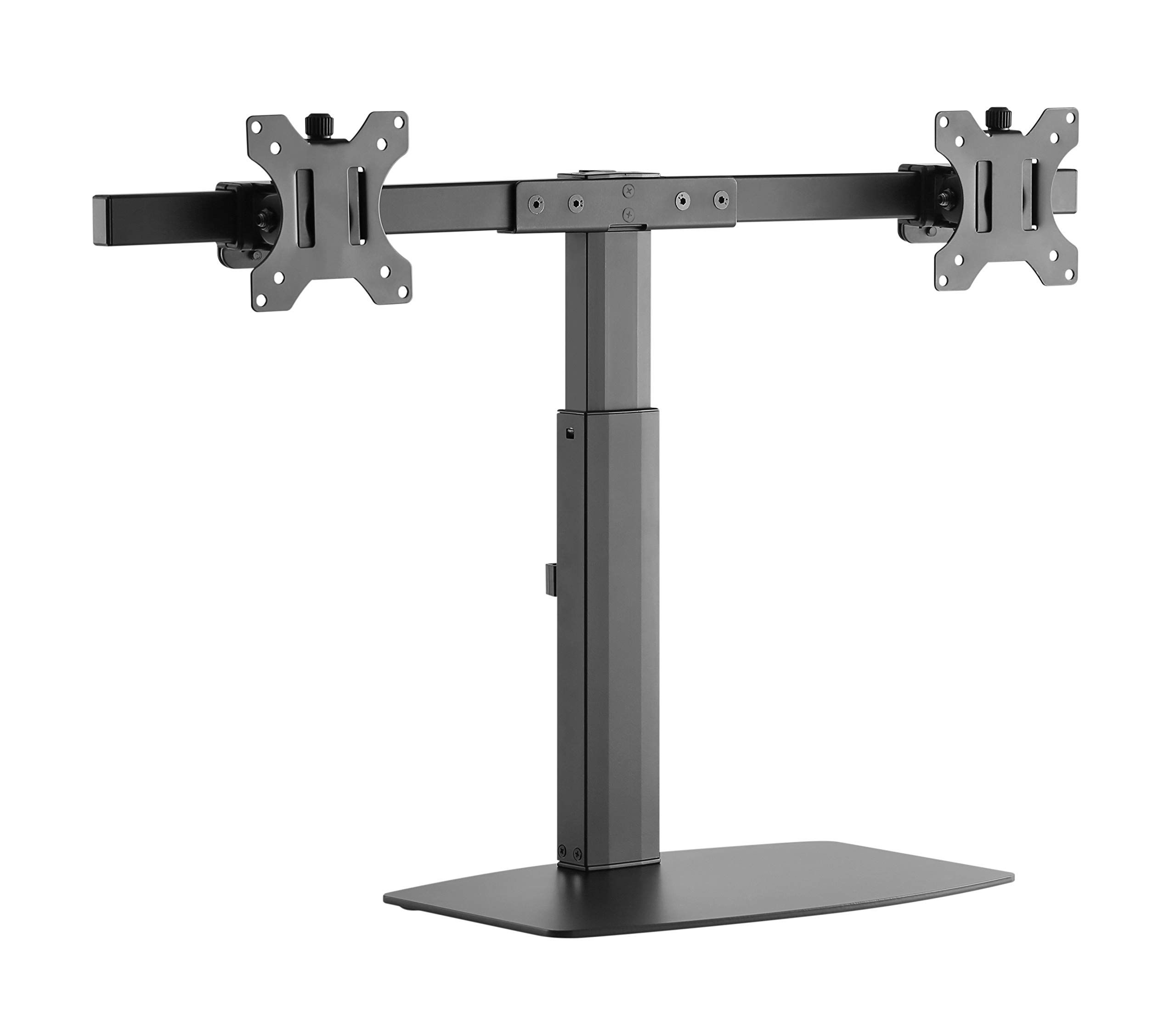 Amer Dual Screen Pneumatic Vertical Lift Monitor Stand - Adjustable Height for 17'' to 27'' Monitors | Ergonomic Workstation Solution for Office & Gaming Setup