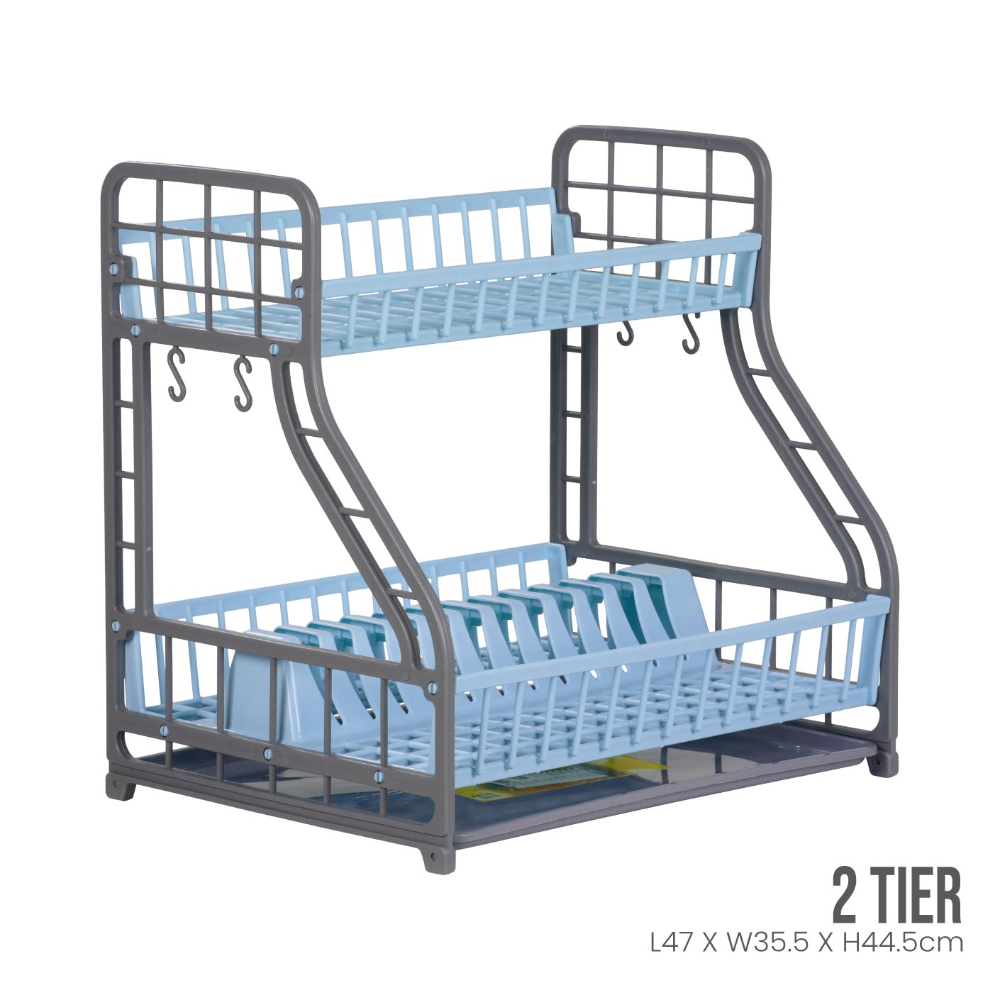 2-Tier Aquily Dish Rack (4810) - Space Saving Kitchen Organizer for Drying Dishes, Cups & Utensils - Perfect for Small Apartments, RVs & Countertops