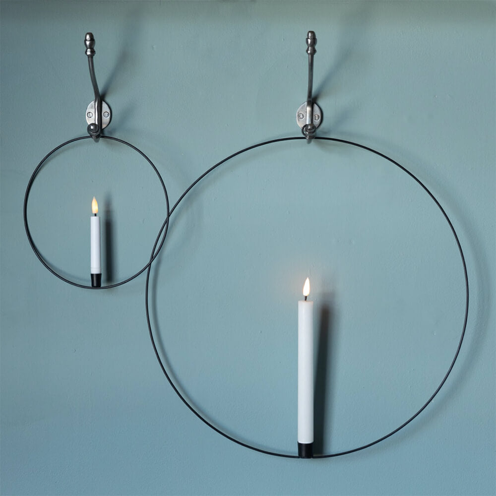 Black LED Candle Ring with Remote Control - Decorative Flameless Candle Holder for Weddings, Parties, and Home Decor