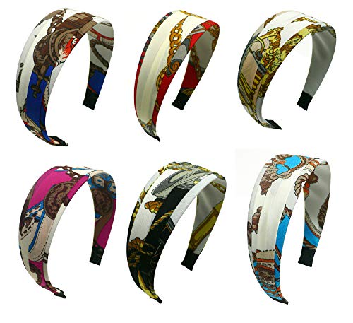 6 Pack Fashion Headbands - Wide Band Fabric Wrapped Hair Accessories for Women & Girls | Perfect for Sports, Workouts, Yoga and Everyday Styling