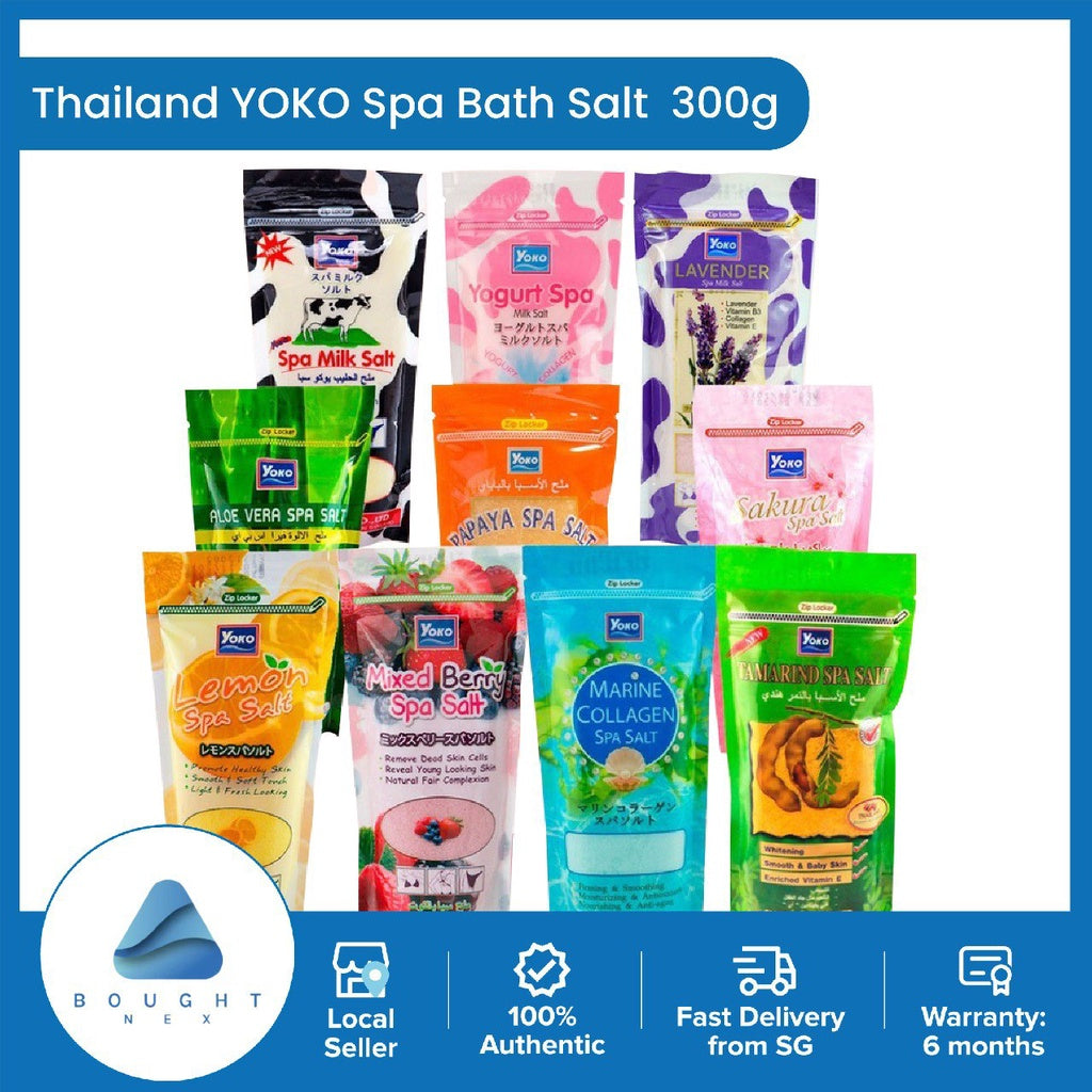YOKO Spa Bath Salt - Exfoliating & Skin Whitening with Vitamin E, 300g (22 Fragrant Flavors) | Relaxing Bath Soak for Spa-Like Experience at Home