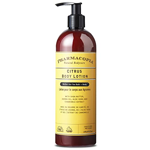 Pharmacopia Citrus Body Lotion - Organic Moisturizing Aromatherapy Cream with Natural Ingredients - Vegan, Cruelty-Free Body Moisturizer for Dry Skin - 16 oz - Perfect for Daily Hydration & Relaxation