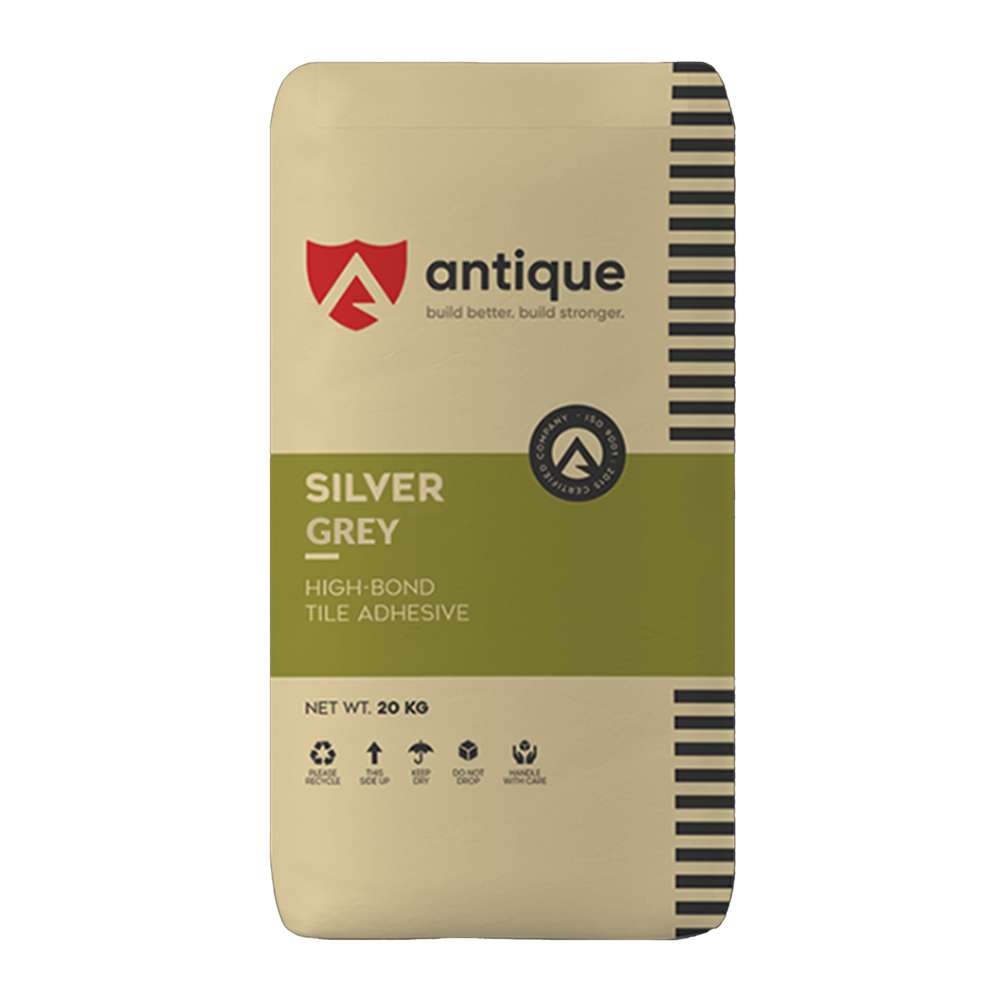 Premium Antique Tile Adhesive - Silver Grey (20kg) for Floor & Wall Tiles - Perfect for Bathroom, Kitchen & Home Renovation Projects