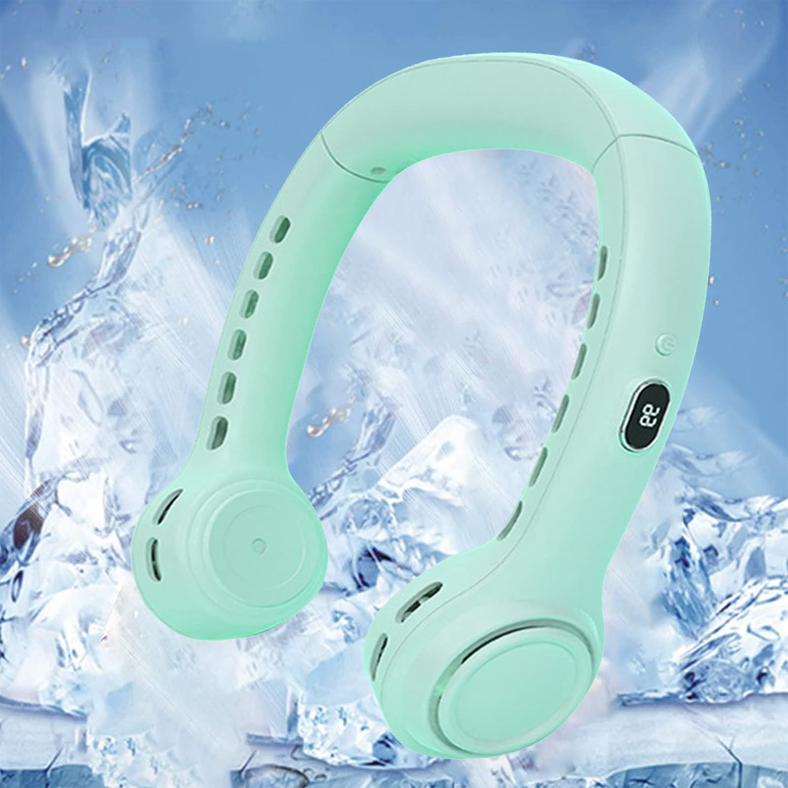 NBPX 4000mAh USB Rechargeable Hands-Free Neck Fan - 360° Adjustable Bladeless Personal Cooling Fan with 3 Speed Settings - Perfect for Outdoor Activities, Travel, Gym & Office Use