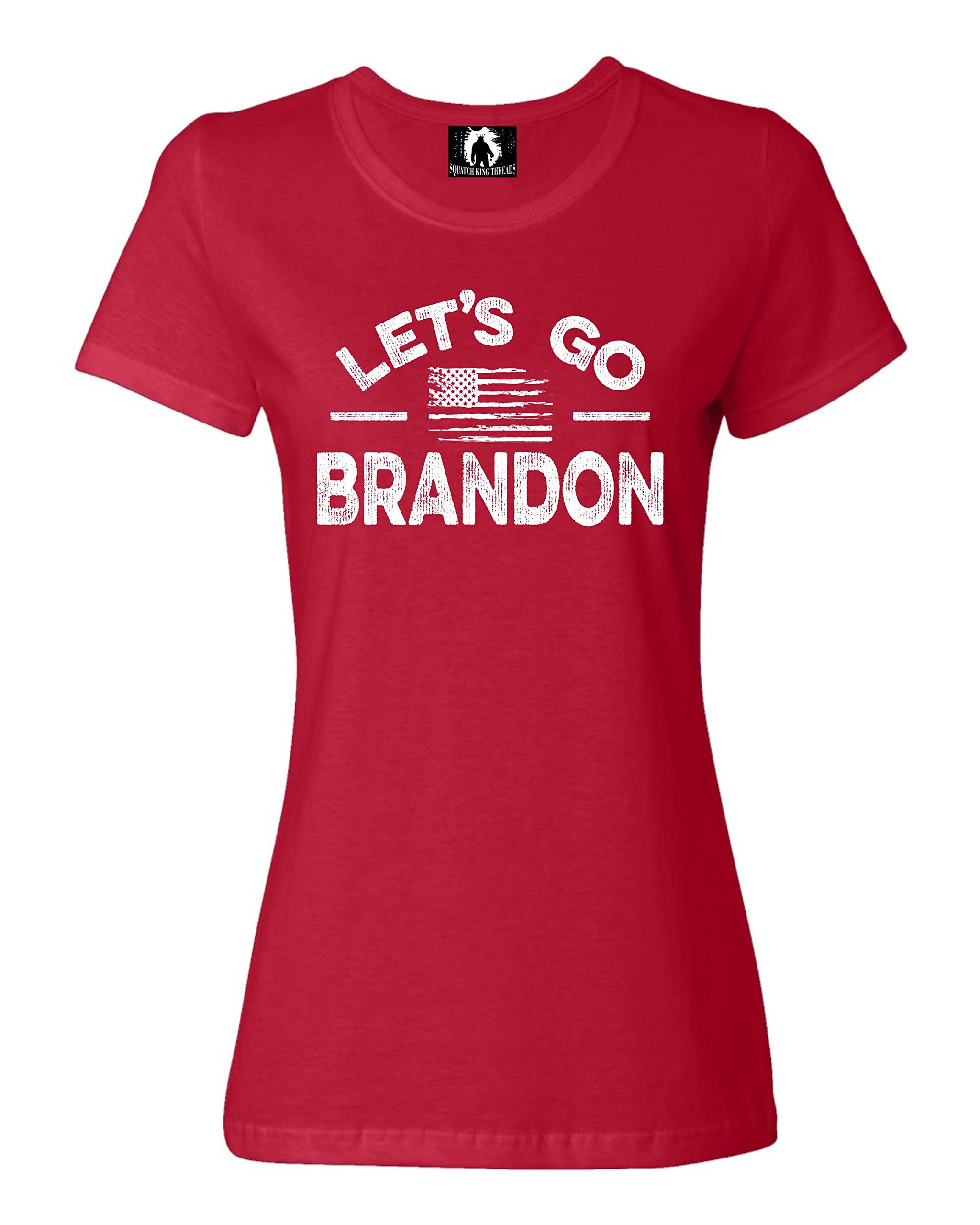 Exclusive Let's Go America Women's T-Shirt by Squatch King Threads - Patriotic Casual Wear for Everyday & Fourth of July Celebrations