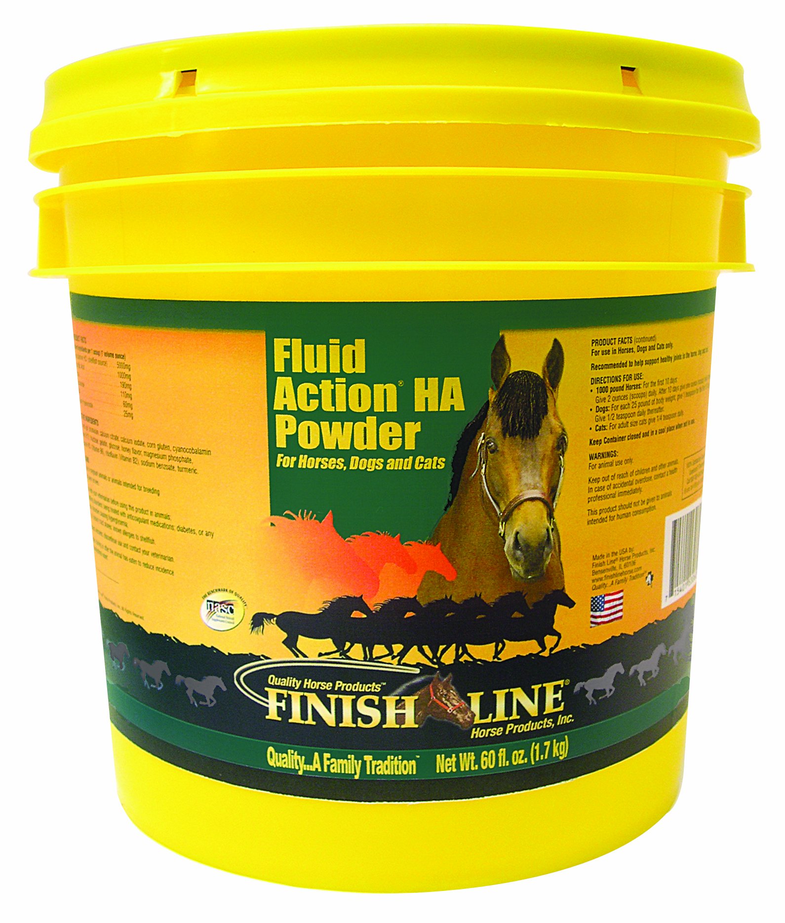 Finish Line Fluid Action HA Powder for Horses - Joint & Hoof Health Supplement - Ideal for Performance Horses & Equine Recovery