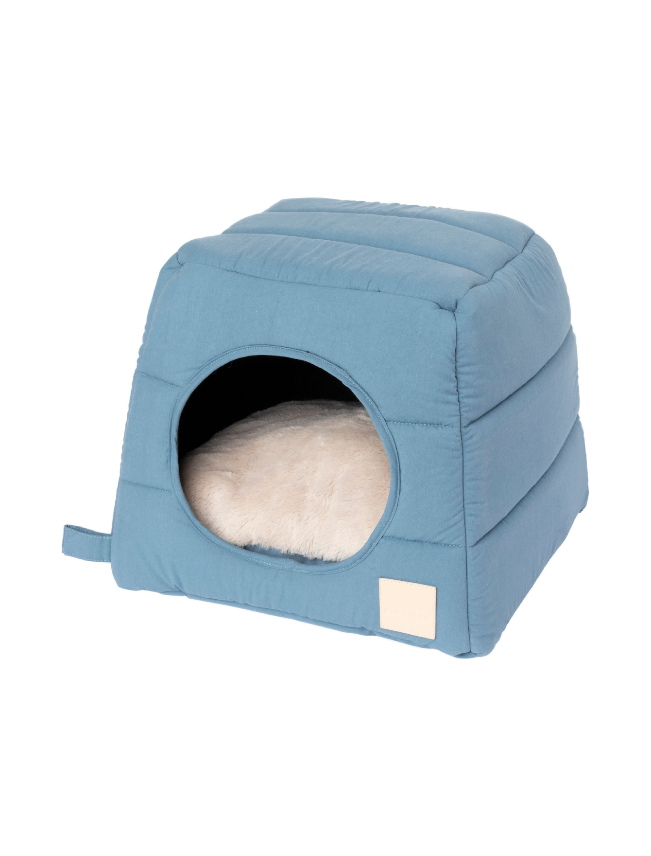 Fuzzyard Life Cat Cubby Pet Bed - Soft & Cozy French Blue Cat House for Small to Medium Cats - Perfect for Indoor Lounging, Napping & Playtime