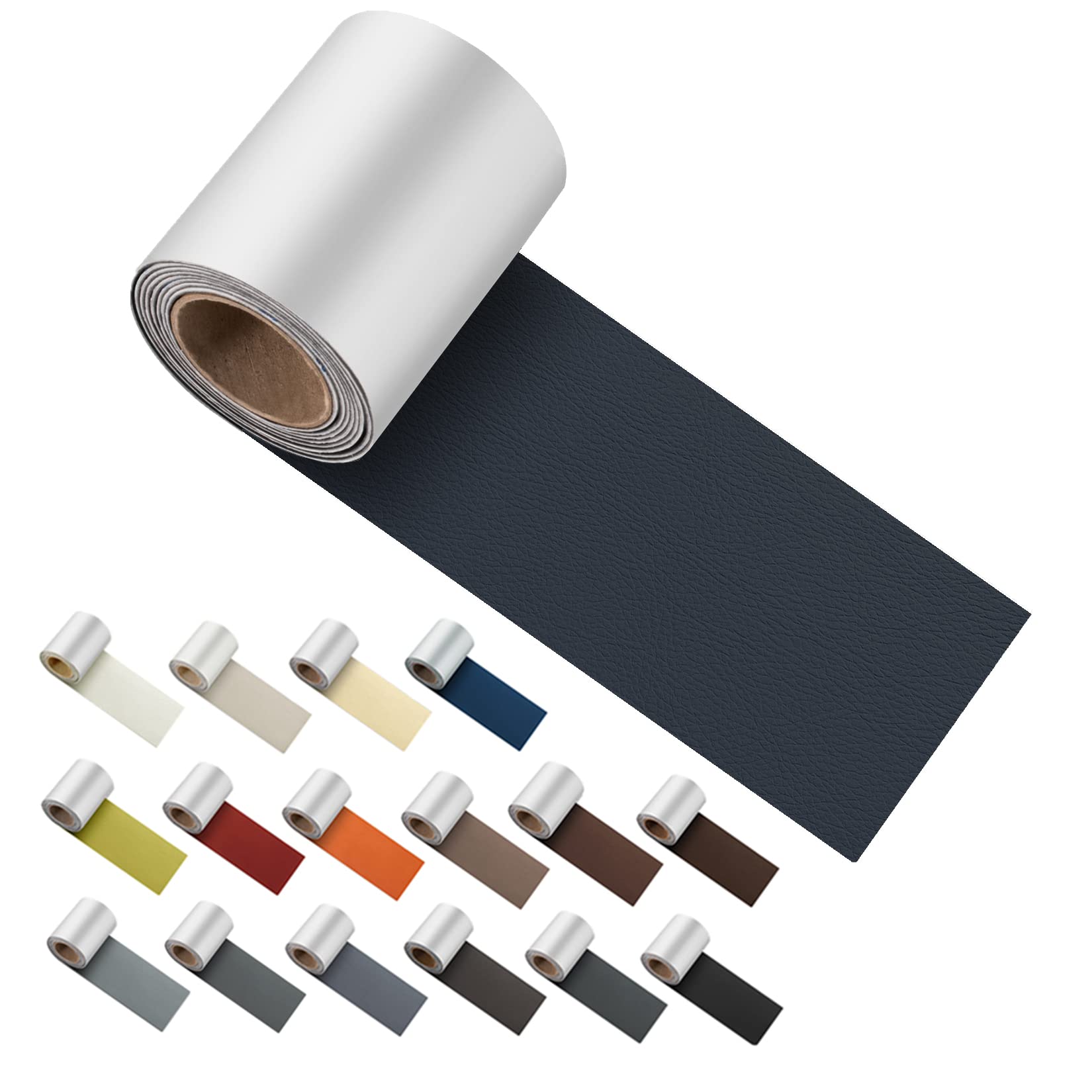 ILOFRI Self Adhesive Leather Repair Patch Tape 3x60 Inch - Dark Blue Vinyl & Leather Repair Kit for Couches, Car Seats, Boat Seats, Sofas, Chairs | Durable DIY Upholstery Fix for Home, Office & Vehicle Interior | Perfect for Scratches, Tears & Wear Protection