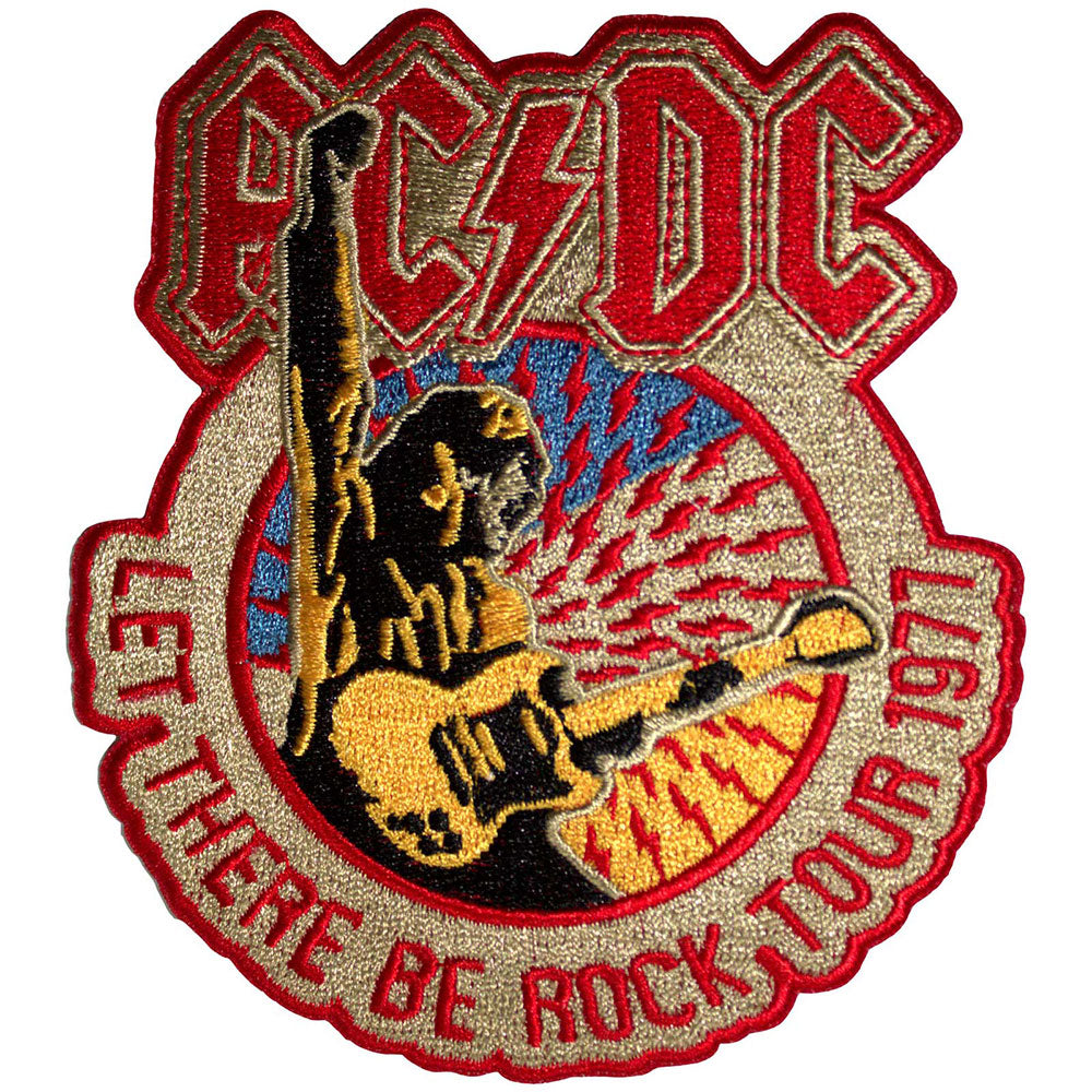 AC/DC Iron On Patches - Let There Be Rock Tour 1977 - Vintage Band Merch for Jackets, Jeans & Backpacks
