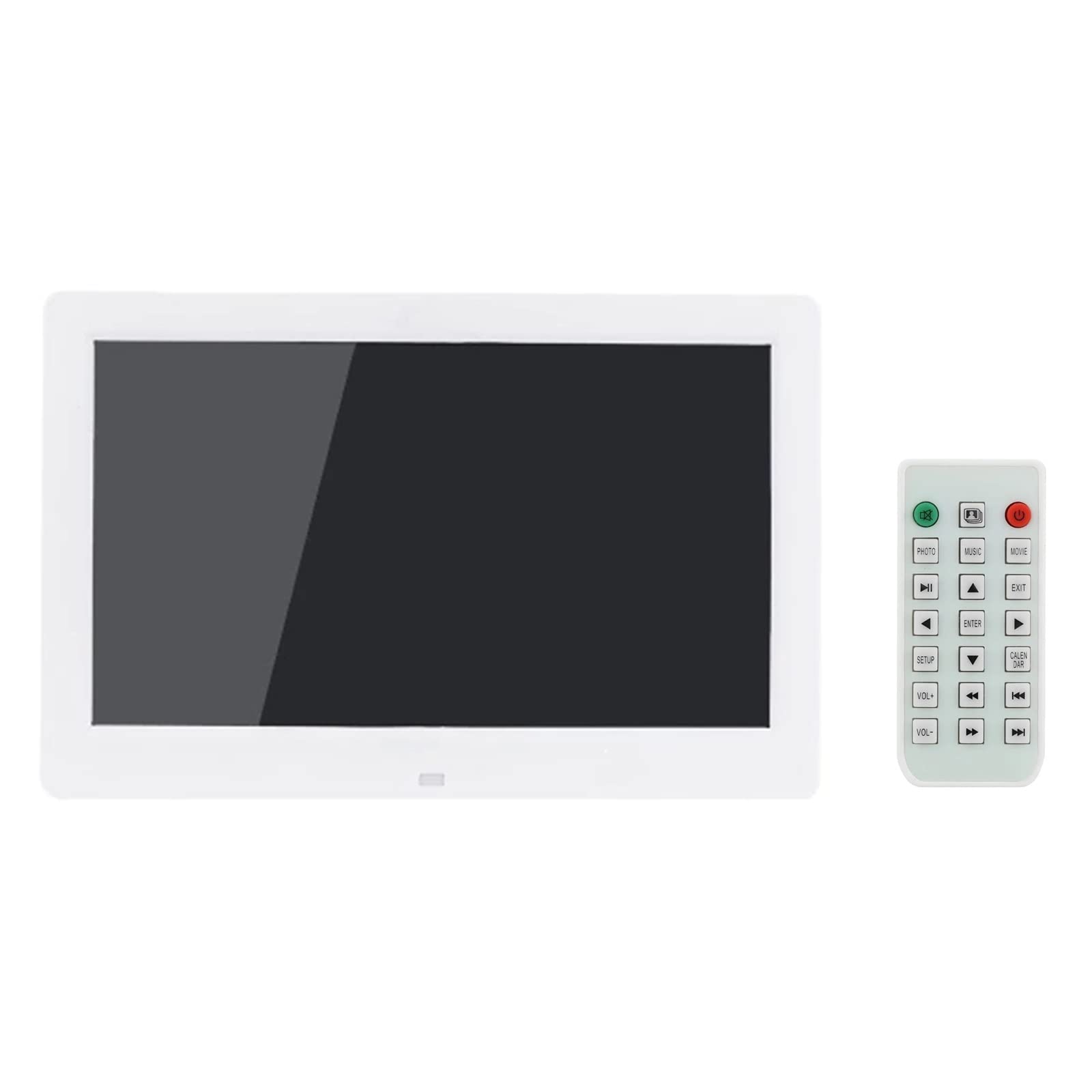 10.1 Inch HD Digital Picture Frame with Alarm Clock, MP4 Movie Player & Remote Control - Electronic Photo Display for Home, Office & Gifts (Black/White) - Perfect for Bedroom, Living Room & Digital Memories Sharing
