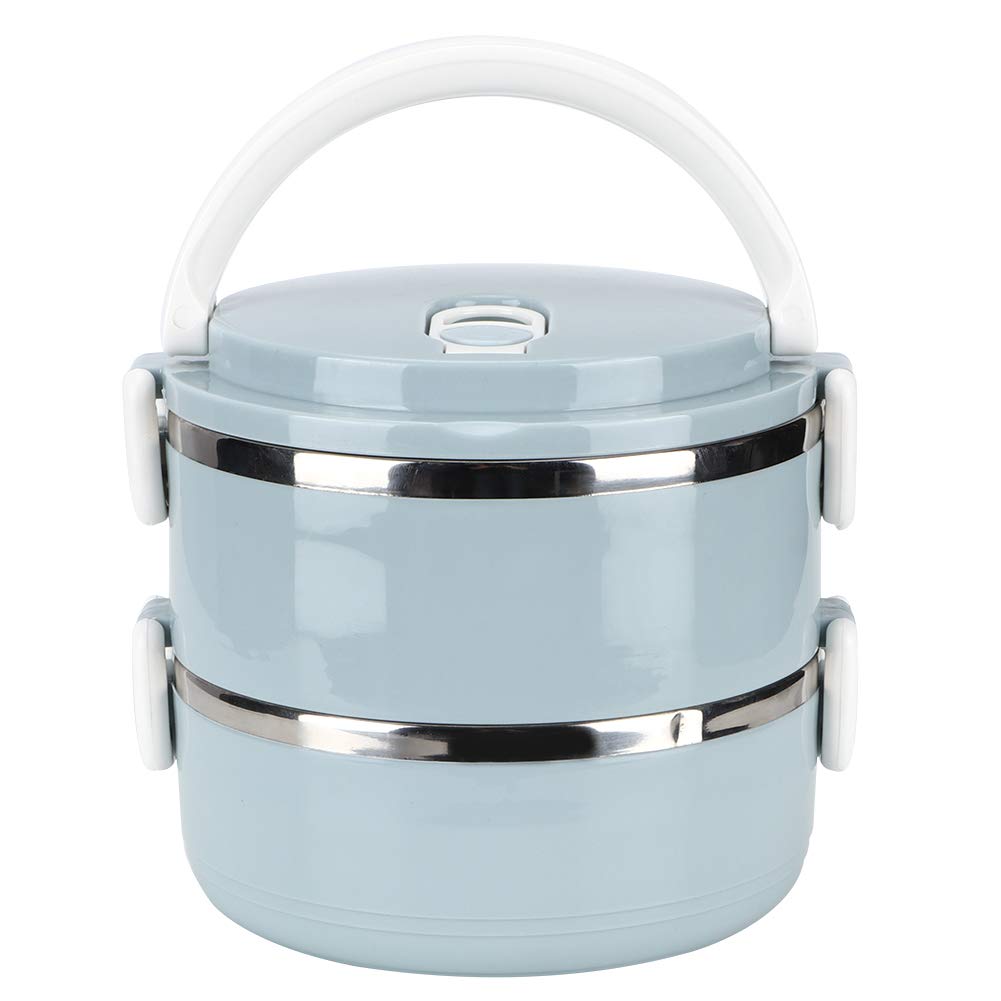 Portable Blue Thermal Lunch Box - Stainless Steel Insulated Food Container for School, Office, Travel, Picnics & Camping | Double Layer Bento Box for Hot & Cold Meals | Perfect for Meal Prep, Work Lunches & Outdoor Adventures