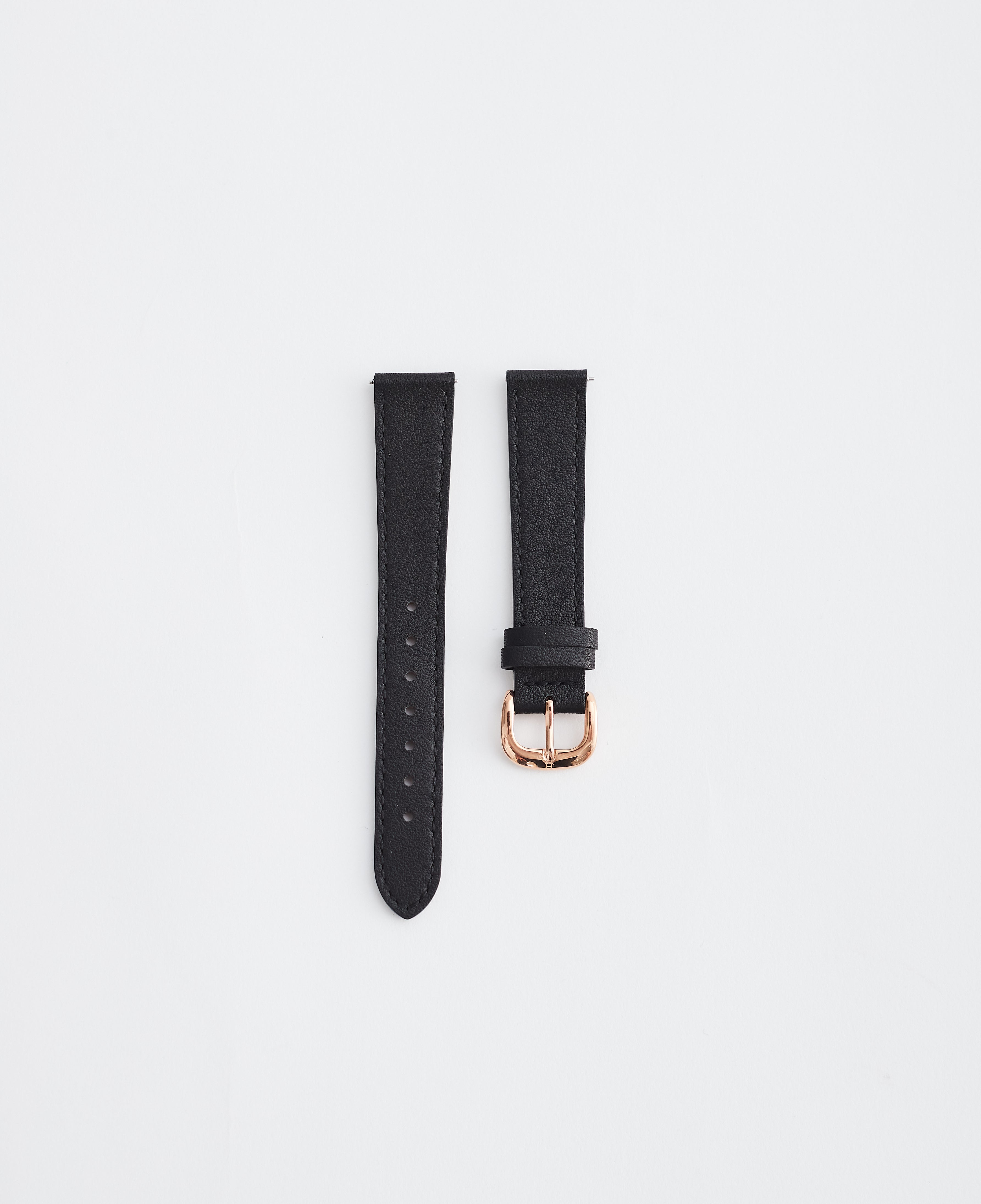 16mm Classic Leather Watch Strap - Black & Rose Gold for Men & Women | Perfect for Dress Watches, Business & Formal Occasions
