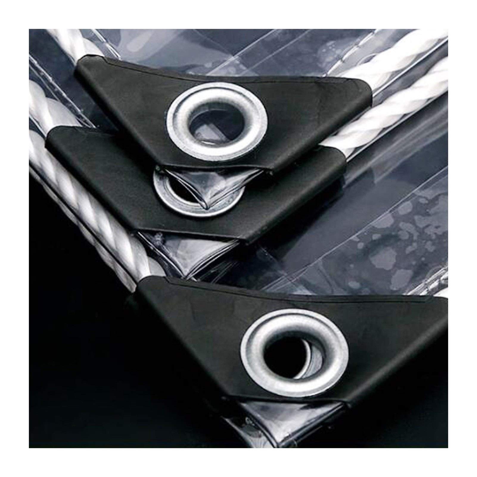 Heavy Duty Clear Transparent Waterproof Tarp 550g/m² with Metal Grommets - 0.5mm Thick Tarpaulin Cover for Garden, Patio, Outdoor, Carport, Camping, Boat, Pool (2.2x2.9m) - UV Resistant & Weatherproof Protection