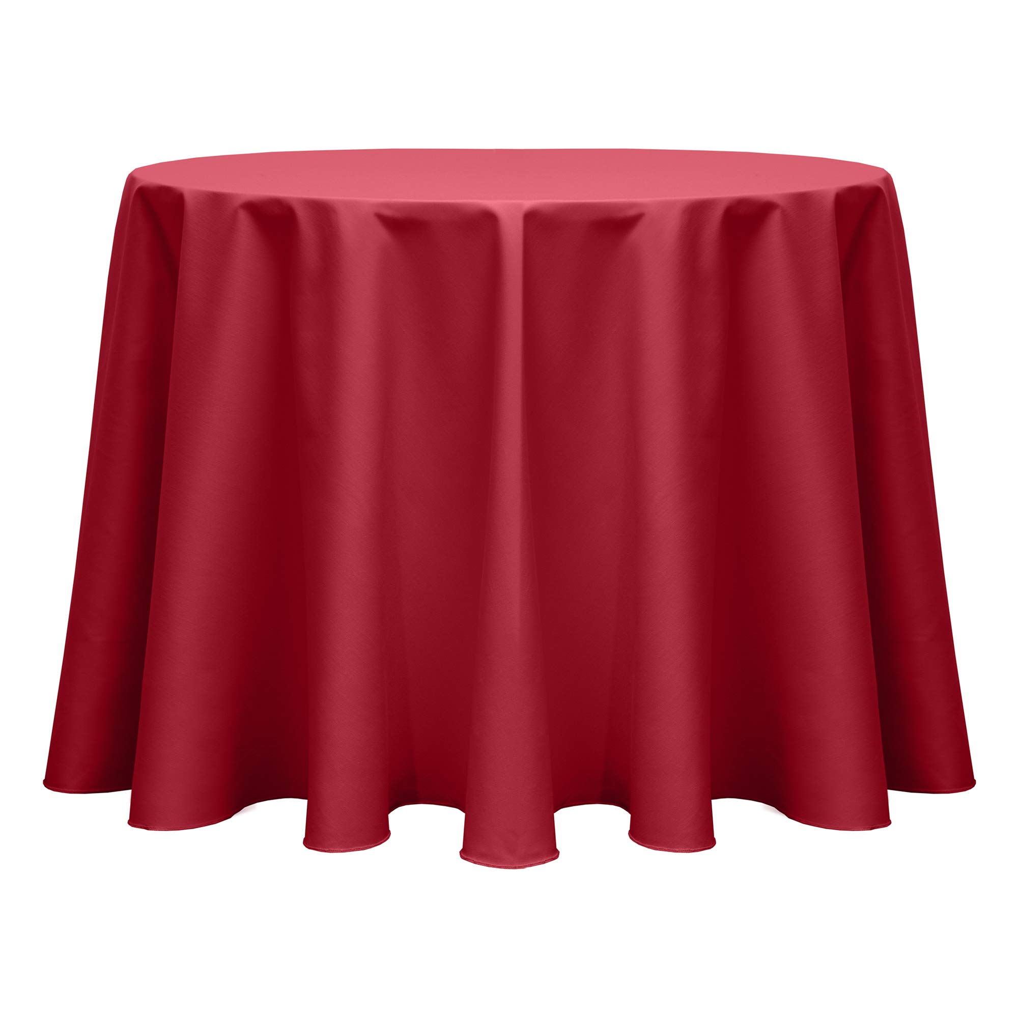 2 Pack Red 114-Inch Round Poly-Cotton Twill Tablecloth - Premium Restaurant & Banquet Table Cover for Weddings, Parties, and Events