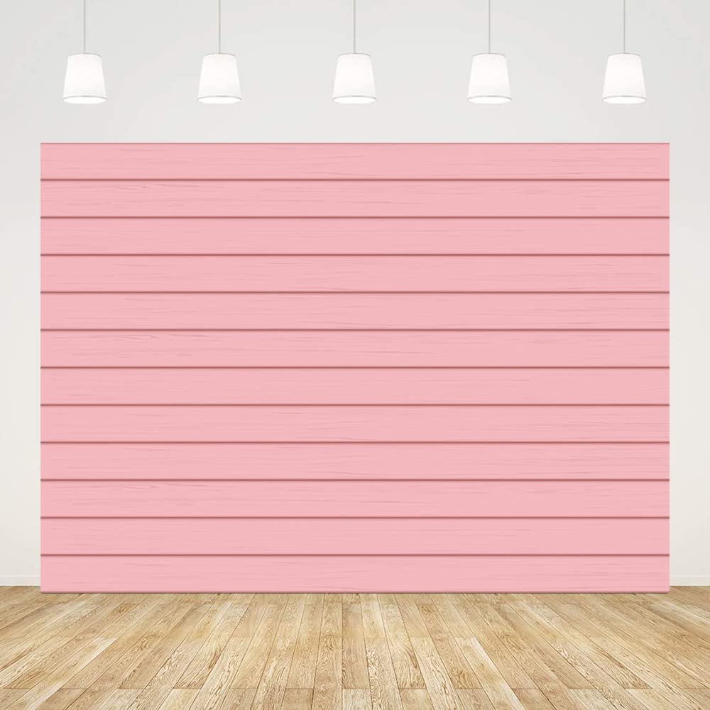 Sendy 7x5ft Rustic Pink Wood Backdrop - Happy Birthday Baby Wedding Bridal Shower Party Decorations Banner for Photography Background, Cake Table & Photo Studio Booth Props - Perfect for Baby Showers, Birthday Parties & Wedding Decor